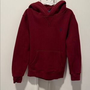 Polo Ralph Lauren Burgundy Red Hoodie Boys Sz 6 Cotton Blend Pullover Sweatshirt